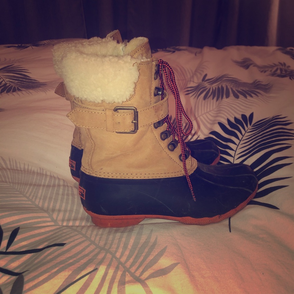 Sperry Women's Topsider Tall Shearling Duck Boots
